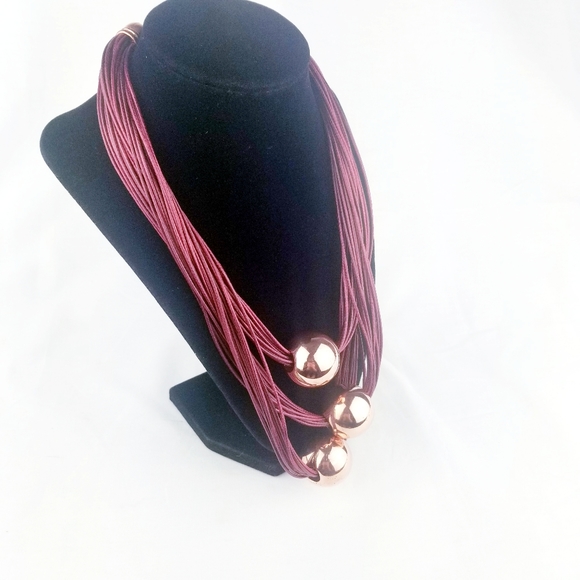 Freedom Boho Copper & Maroon Necklace EUC - Picture 4 of 8